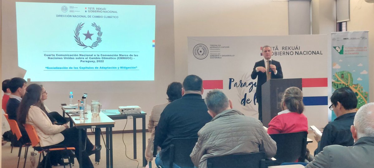 DNCC_PY's tweet photo. Evento de Socialización de los Capítulos de Adaptación y Mitigación de la Cuarta
Comunicación Nacional del Paraguay. Salón Auditorio del @mambiente_py @PNUDPARAGUAY @UEenParaguay https://t.co/RvDoifCwR4