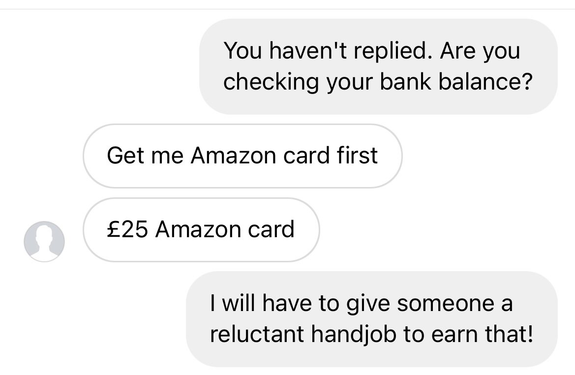 deathtospinach's tweet photo. Oladayo is a potential new love interest

Pros:
- good job
- doesn’t mind my prostitution
- doesn’t put sex first

Cons:
- lives in the USA
- doesn’t say please
- happy for me to give hand jobs in exchange for Amazon cards

It’s a tough one 

🤔 https://t.co/KTULpFiG6R