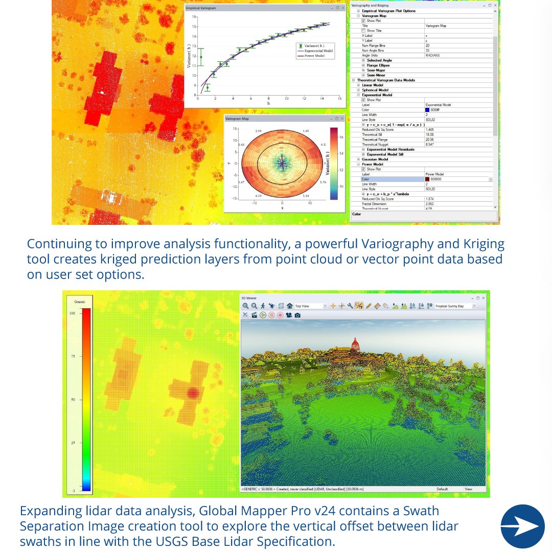 BlueMarbleGeo's tweet photo. Version 24 of #GlobalMapperPro is here with exciting new features. Download a free trial today at https://t.co/TFv8Z89r2g https://t.co/ZPqSzc4qQW
