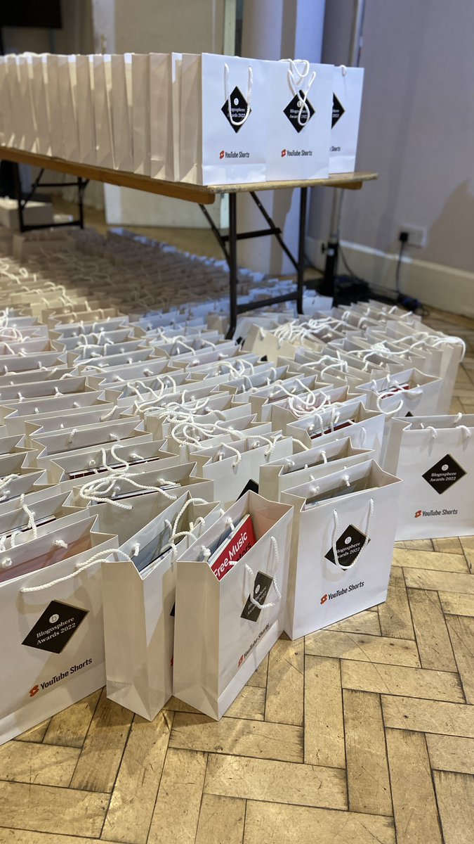 bcreatoruk's tweet photo. Goody bags packed — sound checks next. Not long to go now! #BlogosphereAwards2022 https://t.co/EldzeF7Elp