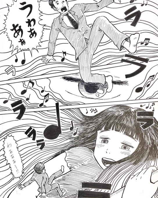 こちらは「続・くじらが歌う希望の唄は 」の一部でわりとお気に入りの場面♪前作で亡くなったギター少女くじらが復活する物語でジャンプルーキーに掲載しております✨✨✨ 