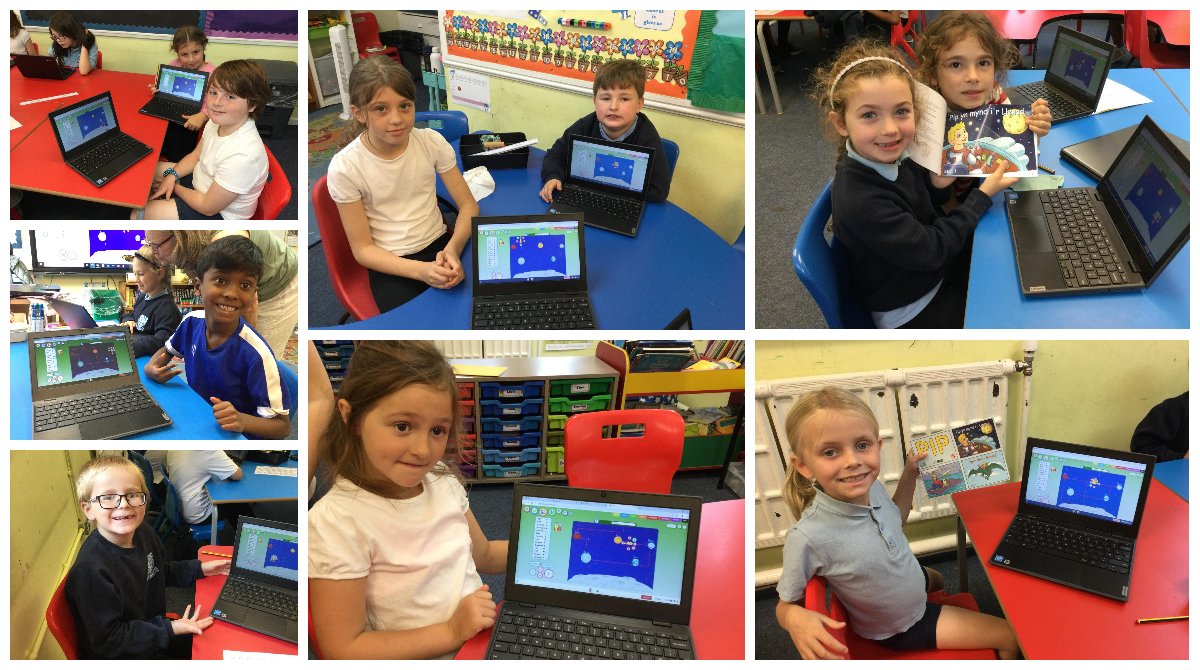 stpadarnsrcp's tweet photo. Dosbarth Rheidol have been learning about #coding. We read a Welsh book about Pip who travelled to the moon in a rocket 🚀, and we helped him travel around the different planets on j2code @KayVobeMorris @ErylJones12 #WythnosCodio #CodingWeek https://t.co/DVFgW4EWFt