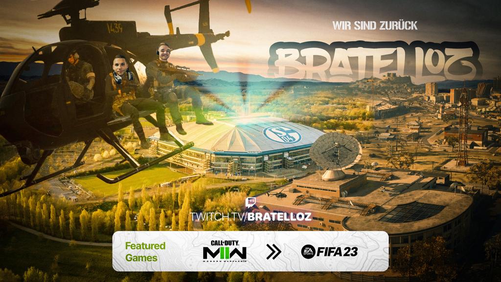 Bratelloz's tweet photo. Wir sind wieder zurück!

Von Al-Mazrah in die Veltinsarena. Das ganze Programm heute um 18:45 Uhr live und exklusiv auf Twitch. 💜

https://t.co/jHwfgUMz4Y

Heiß wie Stadionpommes. Wir sehen uns im Stream!

 #fifa23 #webapp #webappfifa23 #CallofDuty #MW2 #fußballstadion #streamer https://t.co/vaqi1fs73V