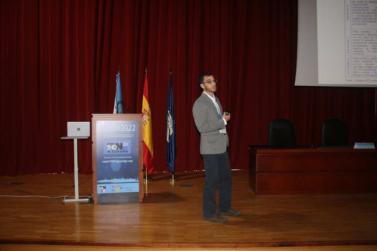 sepln's tweet photo. Última sesión del día: Recursos para PLN

Leonardo Campillos Llanos está presentando: "Building a comparable corpus and a benchmark for Spanish medical text simplification" 

Disponible en: https://t.co/Wss881oHp6

#SEPLN2022 #NLProc https://t.co/B95JYQeZcA