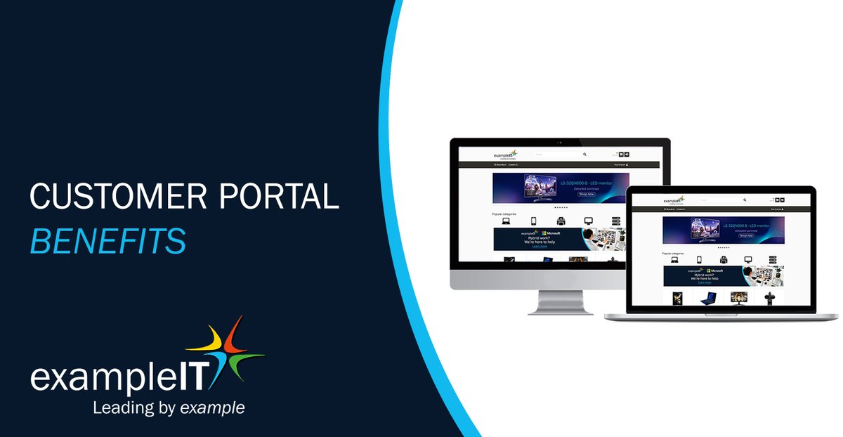 ExampleIT's tweet image. Ordering online for your organisation&apos;s IT needs just got easier, saving you time and money. 
Visit our exclusive customer portal today: lnkd.in/evGT797
Or contact our customer portal specialist: gavin.keddy@exampleit.com
#ExampleIT #LeadingByExample #CustomerPortal #b2b