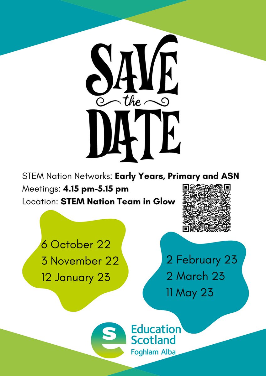 STEMedscot's tweet photo. Save the dates!!! STEM Nation network on 6 October has a spotlight on equity and STEM

EAL team from Glasgow will share the tremendous STEM work they are doing with bilingual learners @STEMglasgow https://t.co/Gk7MOjLTzj