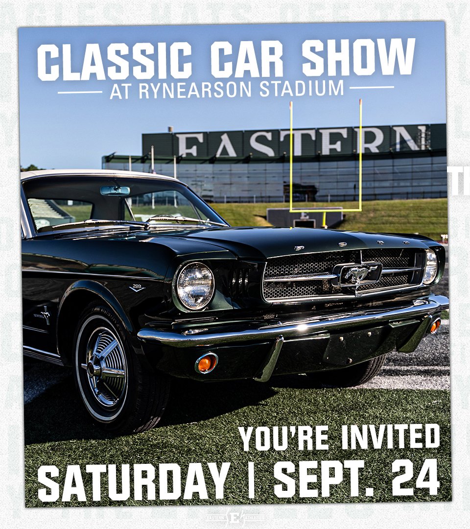 EMUFB's tweet photo. 🚘𝗖𝗔𝗟𝗟𝗜𝗡𝗚 𝗔𝗟𝗟 𝗖𝗔𝗥 𝗟𝗢𝗩𝗘𝗥𝗦🚘

Saturday, we are honoring YOU - the blue collar, hard working people of Southeast Michigan, with a 𝗖𝗟𝗔𝗦𝗦𝗜𝗖 𝗖𝗔𝗥 𝗦𝗛𝗢𝗪 inside The Factory!

Join us at NOON 🏈👀🛠️

🎟️https://t.co/pHjRTVfEXi

#EMUEagles | #ETOUGH | #Stackem https://t.co/xnt6Nr1B9W