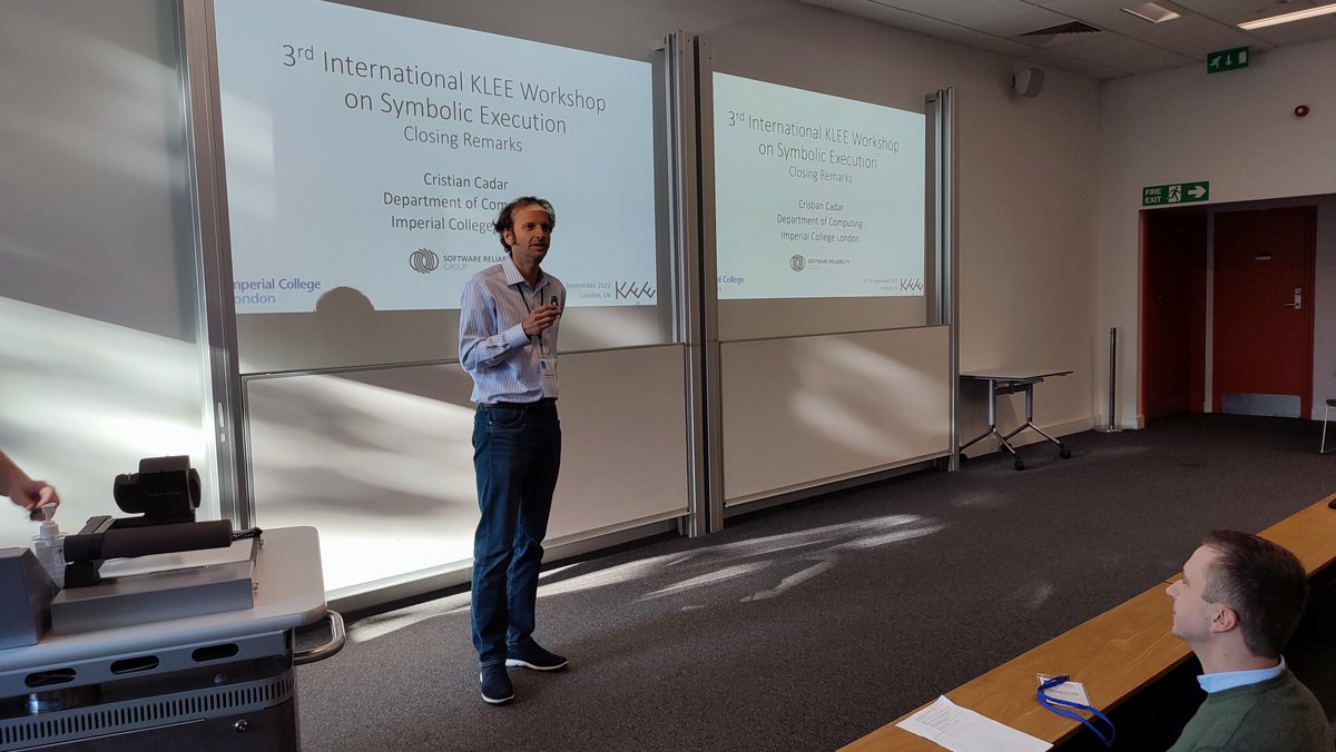 SRGImperial's tweet photo. We had a blast at the @kleesymex 2022 workshop! Our @danielschemmel @f_busse and @nowack_m all gave presentations and served as co-chairs under @c_cadar. It was great to meet you all and we hope to see you at the next @kleesymex workshop! https://t.co/KySCf0Pr7J