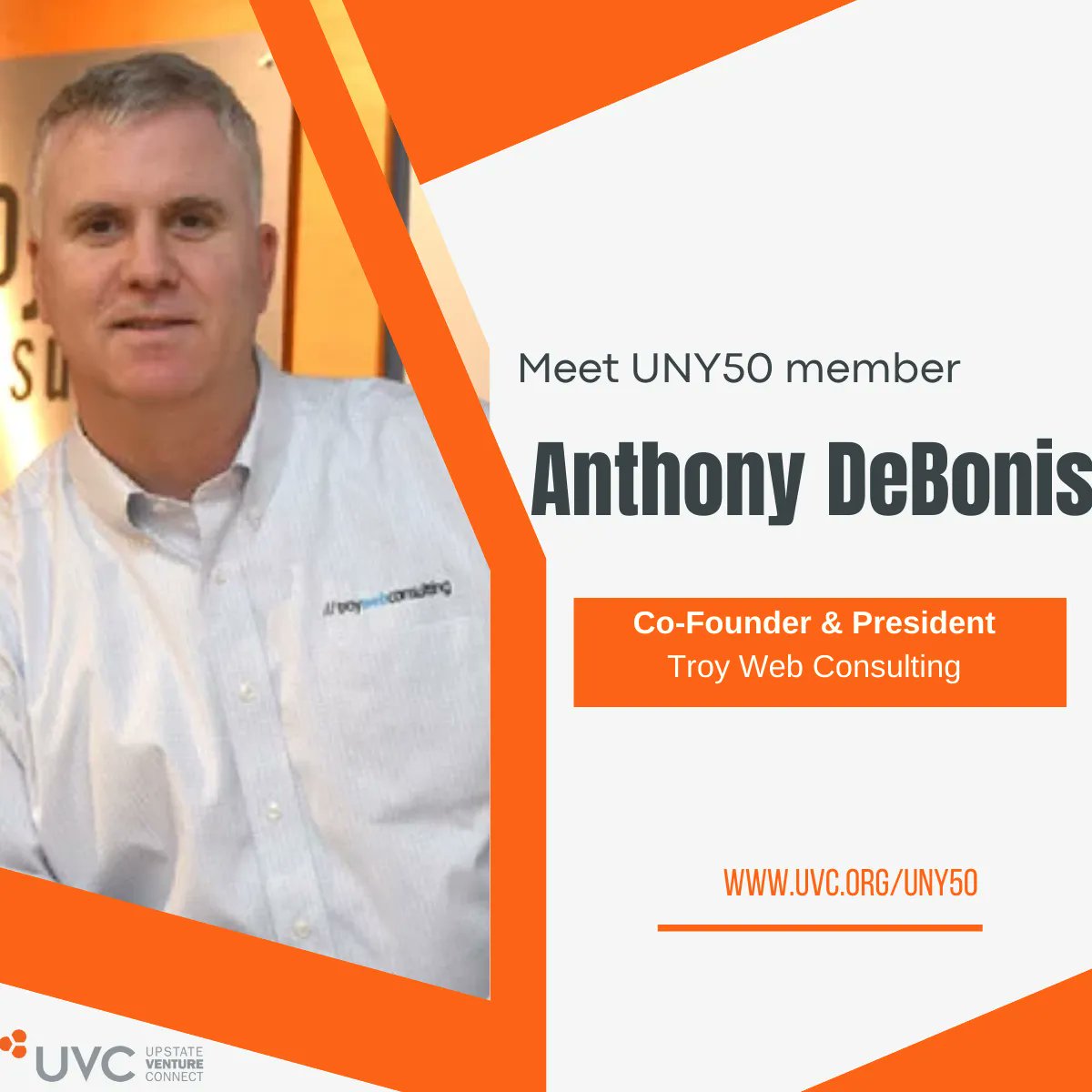 Meet UNY50 member, Anthony Debonis. Anthony is committed to giving back to the community through mentorship for new startup founders #mentor #smallbusiness #founders #uvc #upstateventureconnect #Entrepreneur