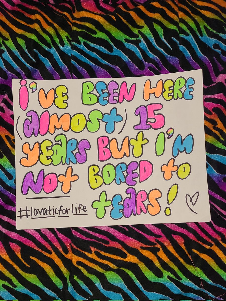holyfvckitsdemi's tweet photo. I finally finished my poster for the portland show on sunday! π₯° "I've been here (almost) 15 years but I'm NOT bored to tears!" π₯Ή #lovaticforlife π https://t.co/2oJTa2fpHb