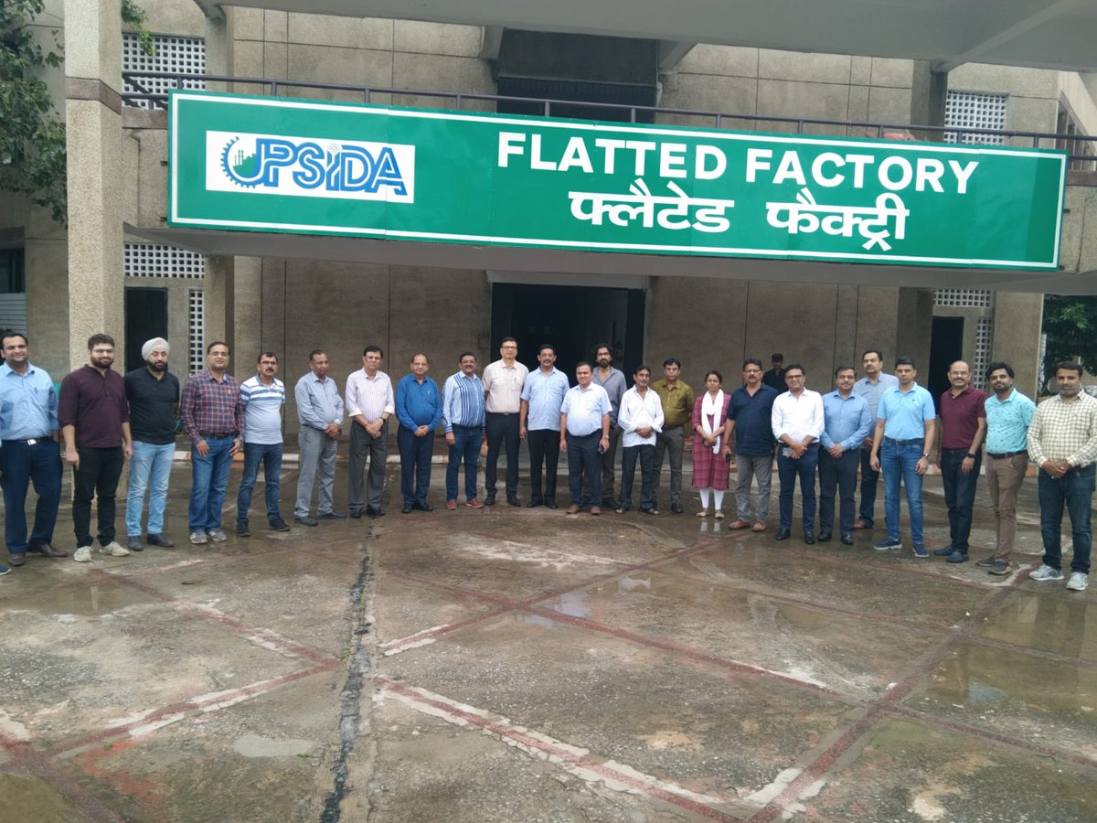 UPSIDA's tweet photo. In order to encourage the participation of #entrepreneurs, #industrialists of #Ghaziabad were given a tour of the #flatted factory premises of UPSIDA. The park developed in #Surajpur-5 was also shown to all. @CMOfficeUP @IIDGoUP @_InvestUP @InfoDeptUP https://t.co/FOQSMnw3vx