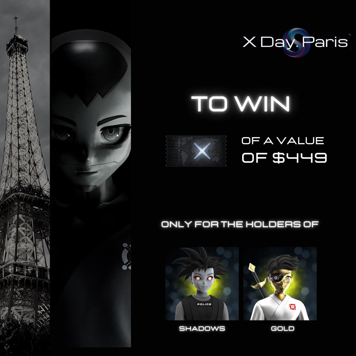 StrangersNFTs's tweet photo. X DAY - #GIVEAWAY 👽

The Strangers is pleased to offer a community member the opportunity to participate in the X Day, the first Elrond annual conference ⚡️

To win : 1 x General Pass (499$)

▪️RT + ♥️
▪️More infos on Discord

Winner will be drawn at random from the selected DNA https://t.co/k8jsGFAzcs