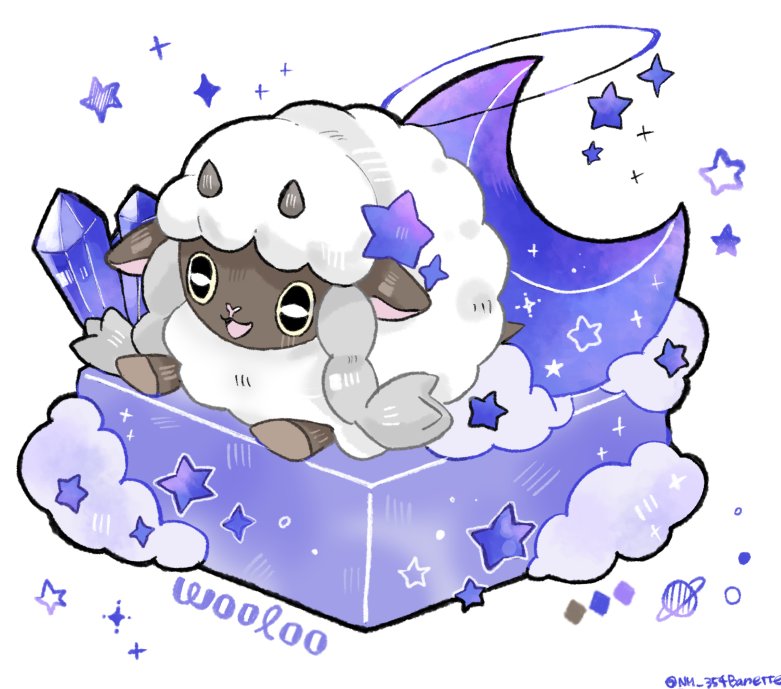 no humans pokemon (creature) open mouth smile sheep star (symbol) solo  illustration images