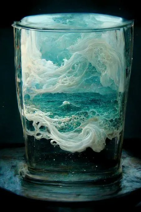 A glass of lost at sea by Darius Greene