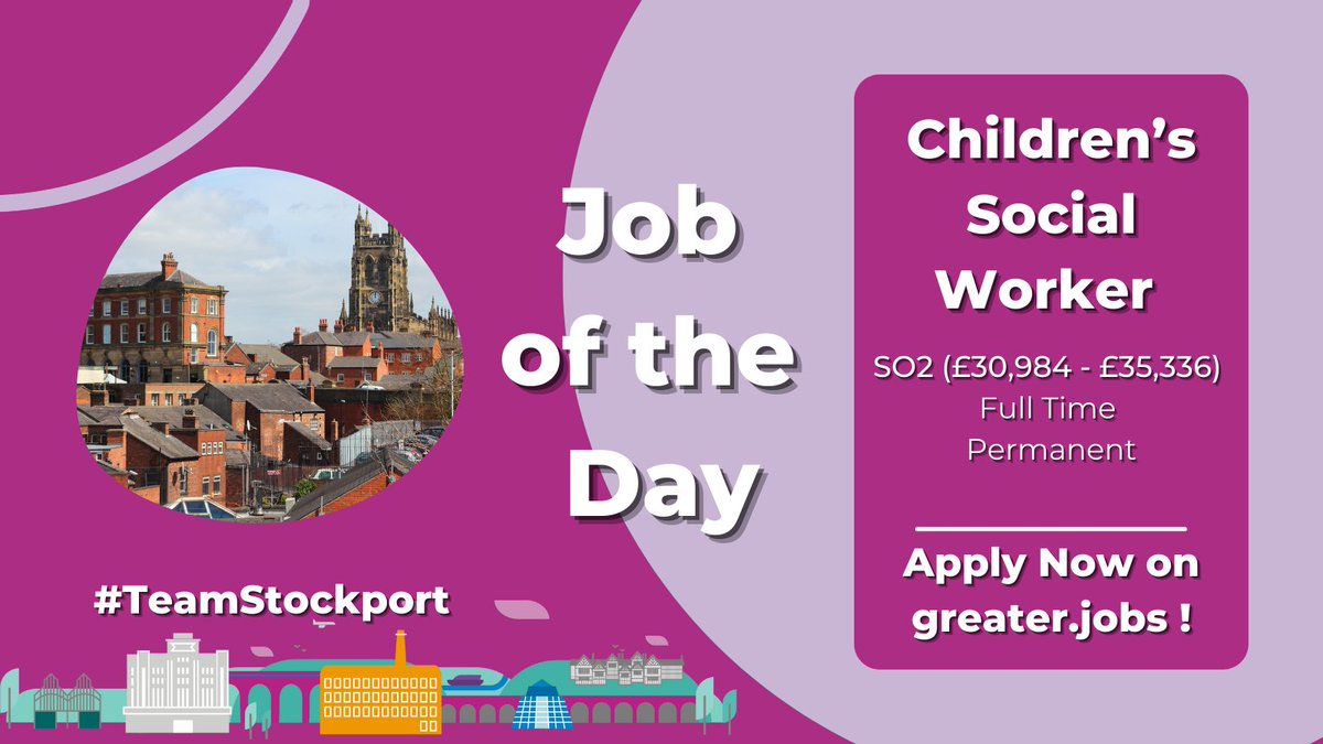 JobsAtStockport's tweet photo. #TeamStockport is looking for #experienced and #NewlyQualifiedSocialWorkers to join our #SocialWork team.

Check out our video about Children's Social Work at #StockportCouncil to find out more! 

https://t.co/mstyMgLDKC

Or apply today!

https://t.co/xpP2gt83fS

#StockportFamily https://t.co/aGTdjan9A7