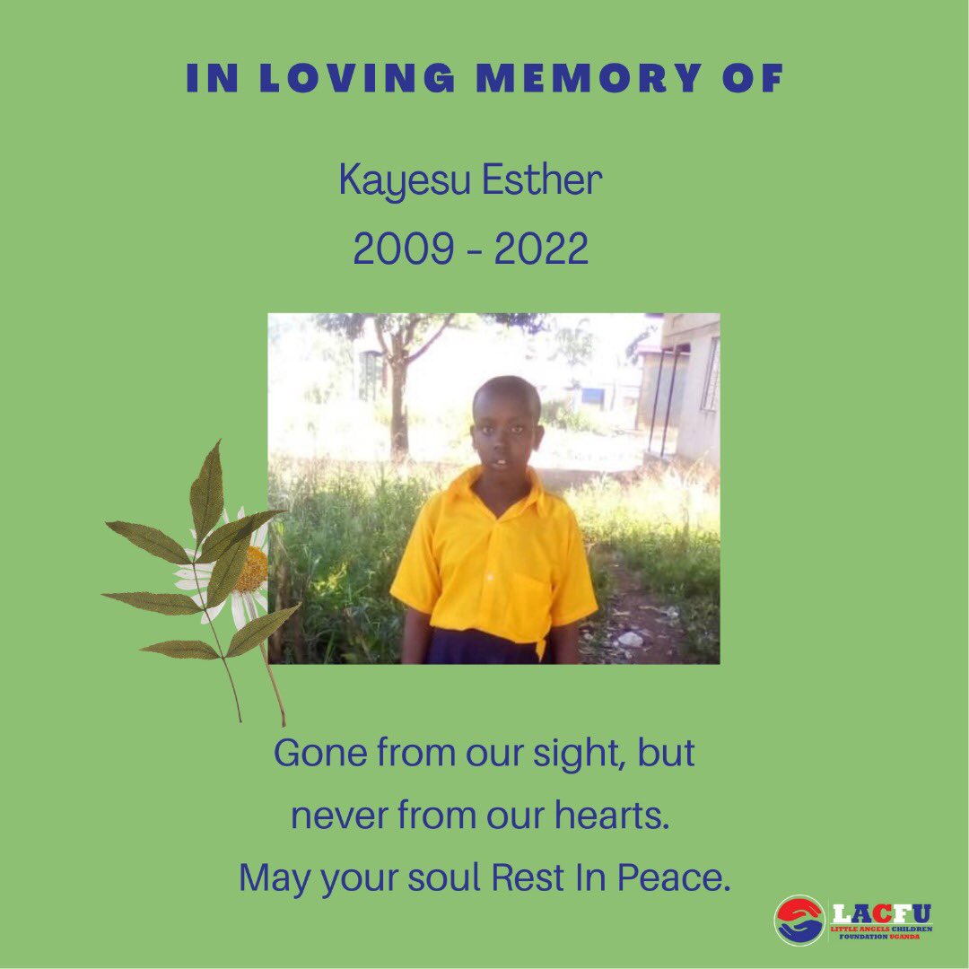 angles_ngo's tweet photo. We regret to inform our community of the loss of our lovely girl Kayesu Esther one of the children under our care. Esther lost her life in a bad accident, sending our sincere condolences to the family. May her soul Rest in Peace. https://t.co/o6TPMvoIYB