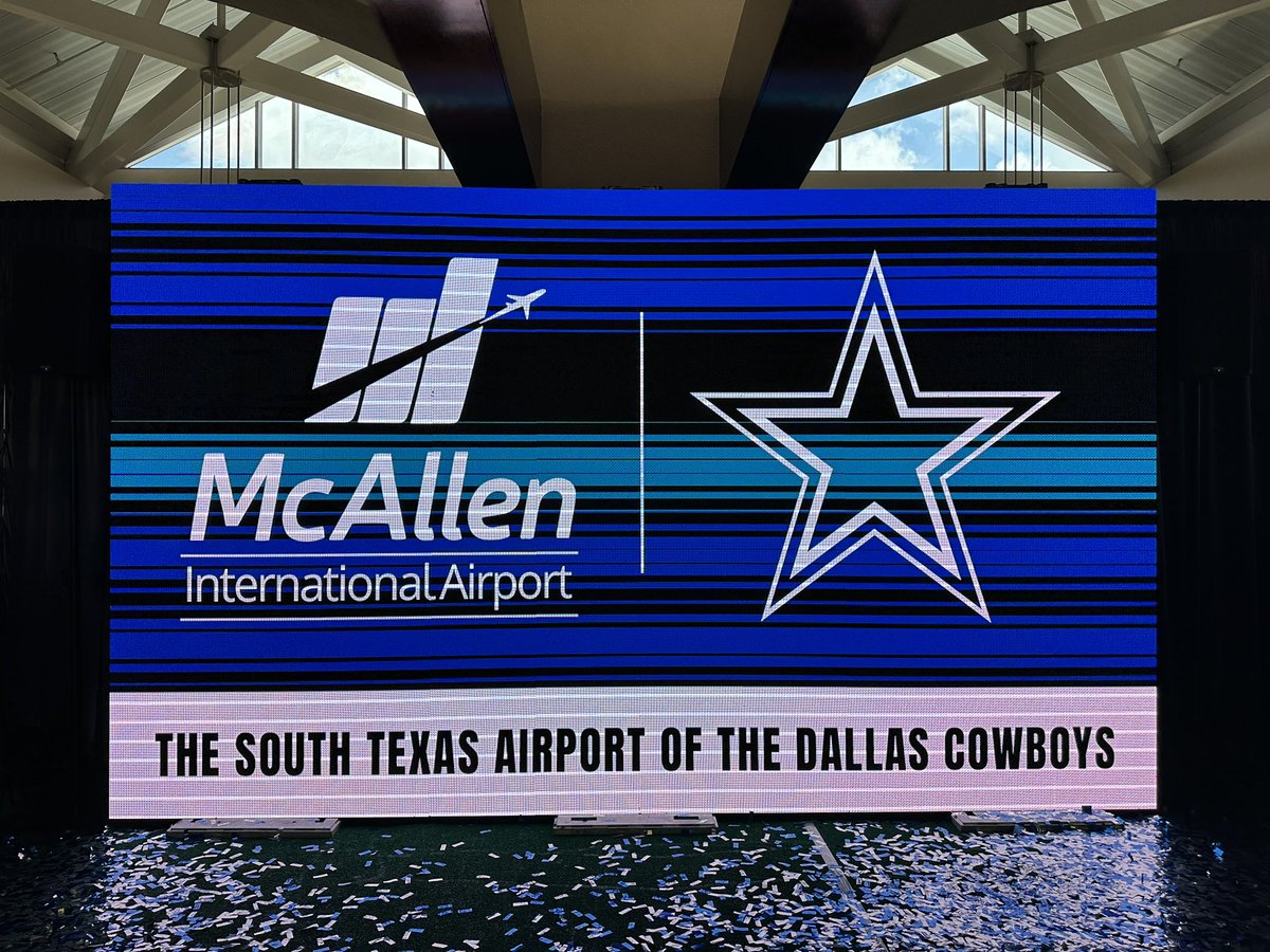CityofMcAllen's tweet photo. 🏈✈️ @mcallenairport
has been named the South Texas Airport of the @dallascowboys ! 

Get ready for exclusive giveaways &amp; special appearances all year long at the RGV’s preferred airport-@mcallenairport! 
#FlyMFE #AboveBeyond https://t.co/7XgCCk0VJy