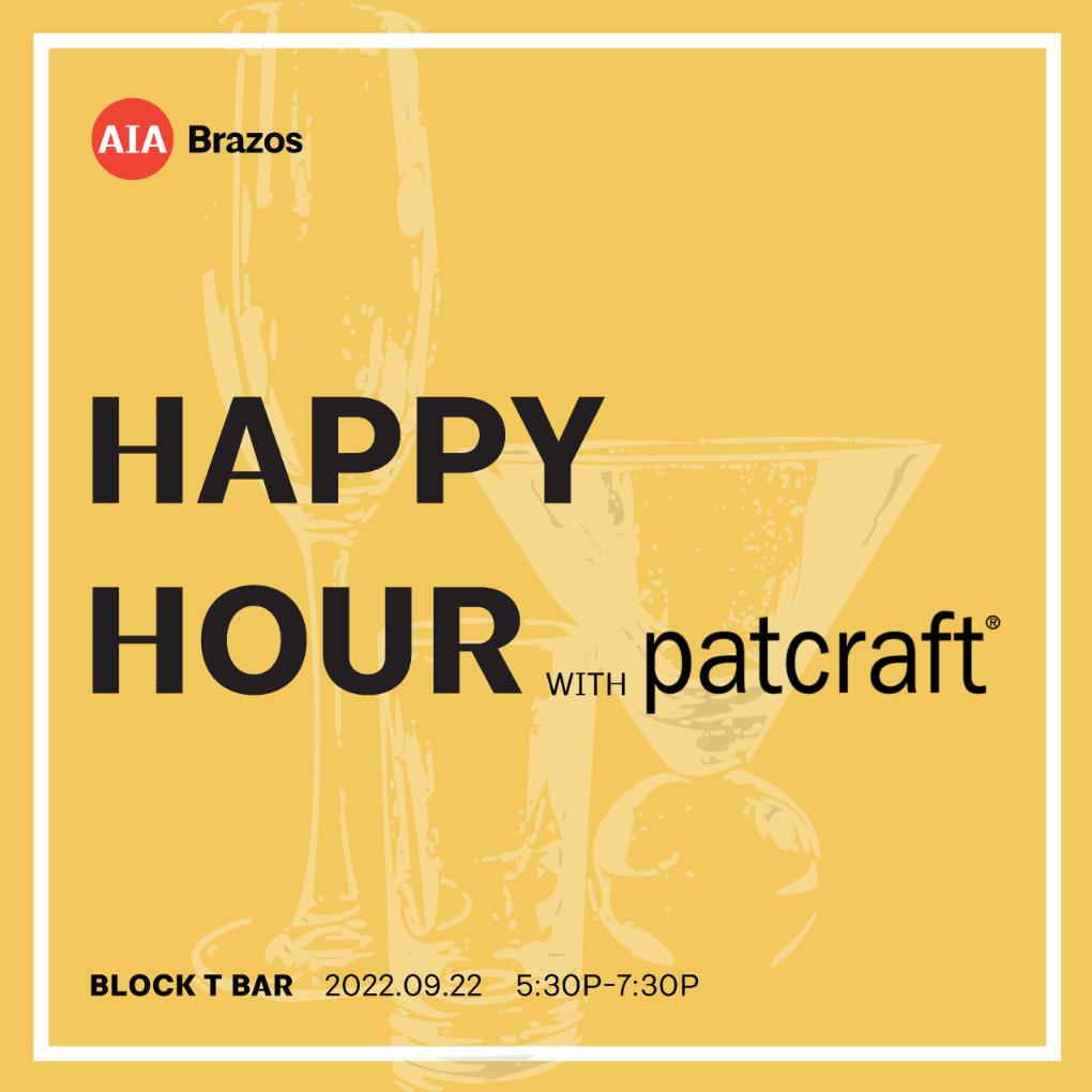 TONIGHT Patcraft will be hosting our LAST Happy Hour of the Year at the Block T Bar from 5:30pm to 7:30pm. 

Please RSVP if you plan on attending.

AIA Brazos Emerging Professionals: this event counts as 1 entry into the AIA Brazos EP Giveaway.

@patcraftfloors