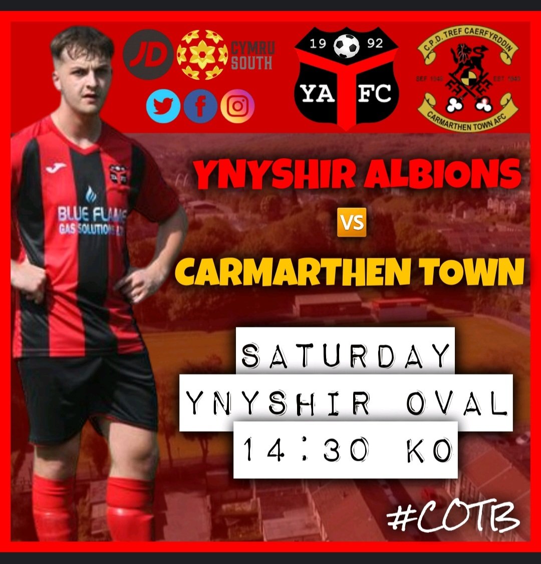 SATURDAY - 14:30 KO

JD Cymru South
𝗬𝗡𝗬𝗦𝗛𝗜𝗥 𝗔𝗟𝗕𝗜𝗢𝗡𝗦 𝘃 𝗖𝗔𝗥𝗠𝗔𝗥𝗧𝗛𝗘𝗡 𝗧𝗢𝗪𝗡

Another huge league fixture Saturday as we welcome the 'Old Gold' <a href="/CarmarthenAFC/">Carmarthen Town AFC 🏴󠁧󠁢󠁷󠁬󠁳󠁿</a> to Ynyshir Oval. Carmarthen another big club in the Welsh football pyramid littered with history...