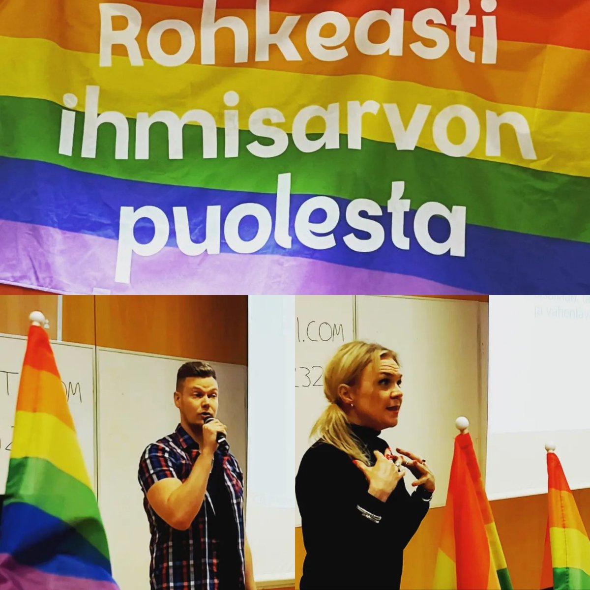 SToimintakeskus's tweet photo. Tämä päivä vietettiin tärkeän aiheen äärellä, kun pääkaupunkiseudun #etsivänuorisotyö kokoontui kuuntelemaan asiantuntijoiden  luentoja ja keskustelemaan aiheesta #sateenkaarinuoret 
❤🧡💛💚💙💜

@vamoshelsinki
@sdo_sturenkatu
@sdo_kampukset 
@helsinkiprideyhteiso https://t.co/wXM9pVX3gO