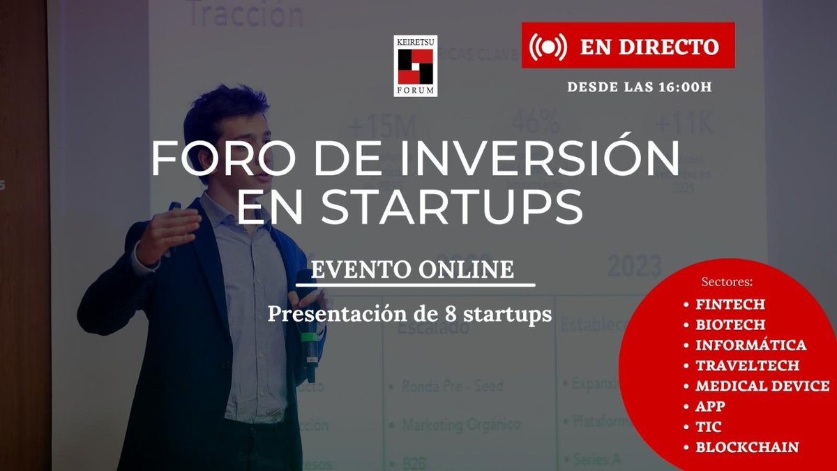 🔴INVERSORES, estamos emitiendo en directo, a través de zoom, un nuevo Foro de Inversión en startups. Aún estás a tiempo de registrarte en el siguiente enlace:
us02web.zoom.us/webinar/regist…