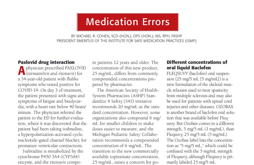 NursingJournal_'s tweet image. A new oral solution treatment for pediatric #seizures has a concentration that differs from commonly compounded concentrations prepared by pharmacies. This transition has raised concerns about potential errors. Learn how to avoid this #medicationerror: ow.ly/6ABb50KNbNc