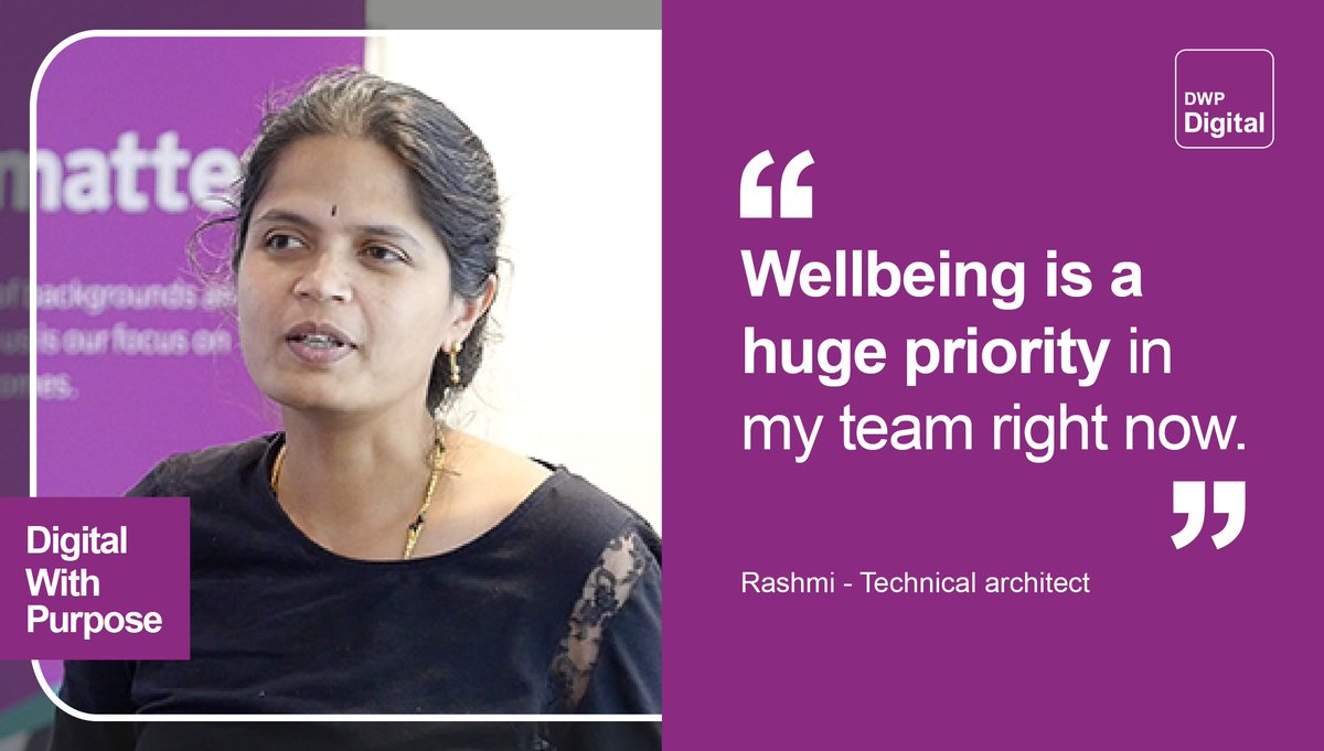 DWPDigital's tweet photo. 🗨️''Like the rest of DWP Digital, #wellbeing is a huge priority in my team right now'' ‍

Rashmi shared her experience of life as a technical architect at DWP Digital 

https://t.co/d7gMZS8aC7 

#ThrowbackThursday #DigitalBlog https://t.co/QP0wQFOKz5