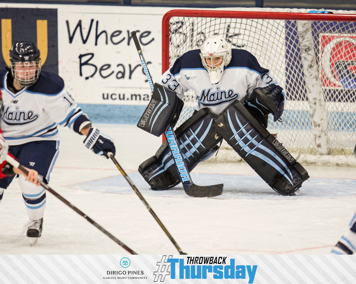 With the puck dropping on @MaineWHockey's season this Friday, we are throwing it back to 2016 with @tuffmustard in net! #BlackBearNation // #TBT