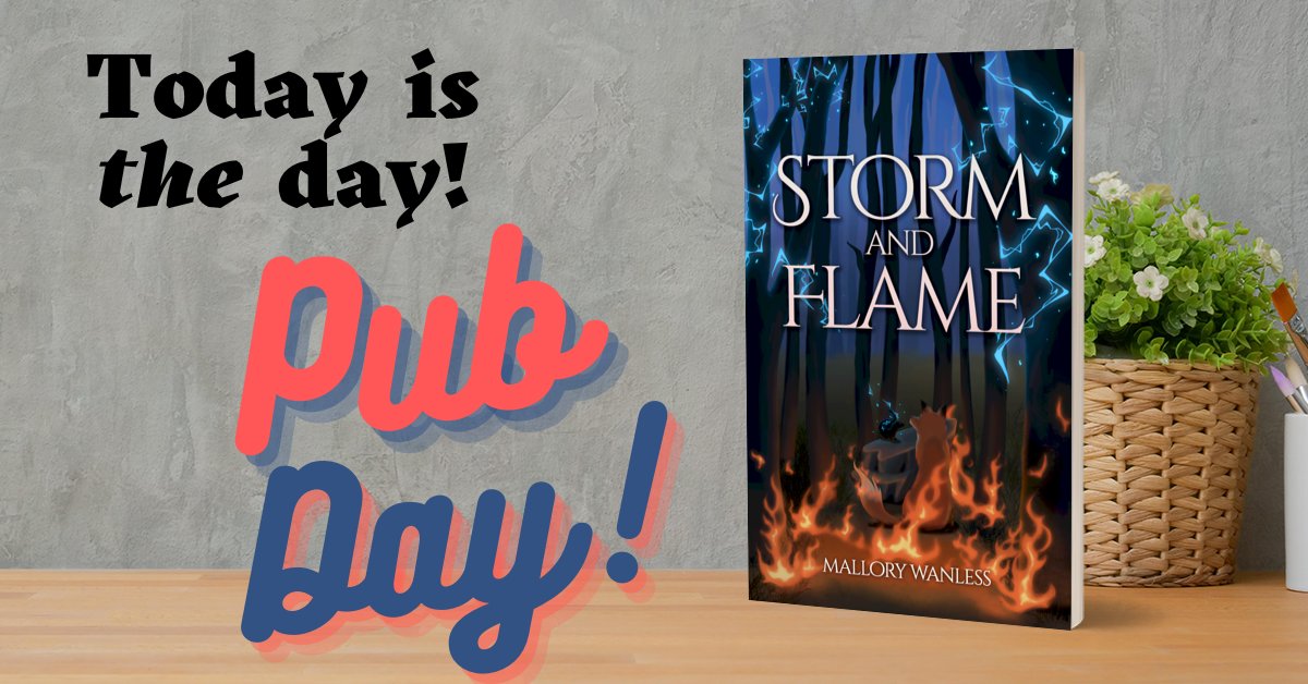 I can't believe it's finally here. Pub day! It's hard to believe that one year ago, I was finishing up the first draft and researching how to query. I'm so happy I decided to self-publish and get this beautiful book out into the world! #YAFantasy 
books2read.com/stormandflame