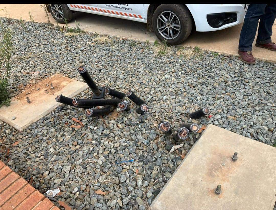 Veetra__'s tweet photo. An entire substation gone on the Westrand. The realities of living in South Africa. https://t.co/PEr9CoQuWZ