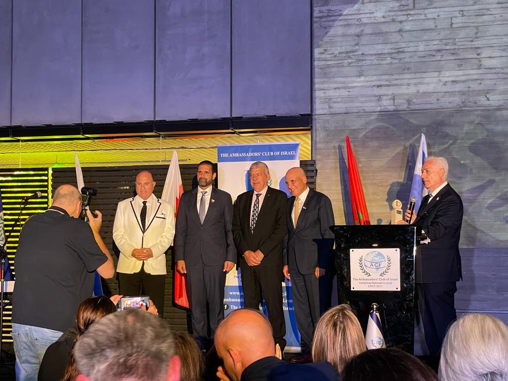 MoroccoInIsrael's tweet photo. I am truly honoured to be granted the “The Diplomat of the Year Award” bestowed upon me by the Ambassadors’ Club of Israel. 
Heartfelt thanks to His Excellency the President of the State of Israel for His nice Letter and kind words on this occasion. https://t.co/gMkjARASnG