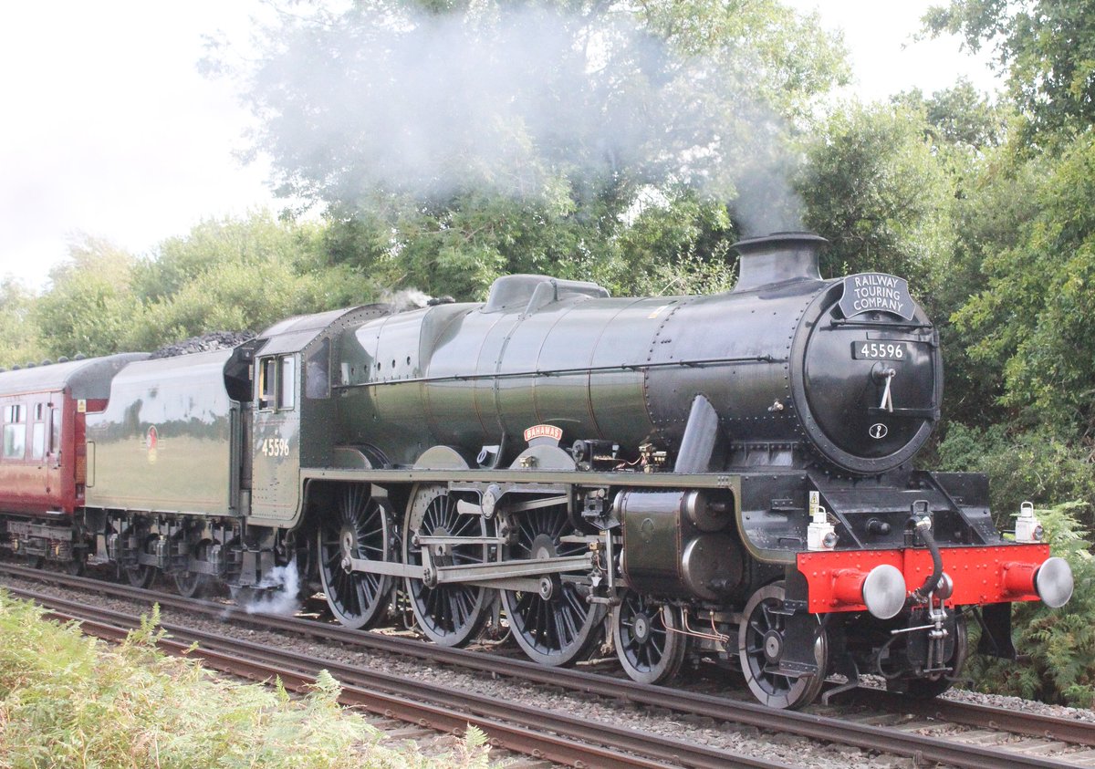 45596 passing through Holton Lee in Poole Harbour with the 0845 Victoria =Swanage..@railwaytouring @railadvent @rlyherald @SteamRailway @SwanageRailway #Swanagebelle #twittertrains