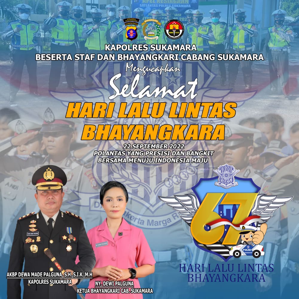 IndukSukamara's tweet photo. Kapolres Sukamara Beserta Staf Dan Bhayangkari Cabang Sukamara 

Mengucapkan Selamat Hari Lalu Lintas Bhayangkara Ke 67

22 September 1955 - 22 September 2022 https://t.co/WSgJAYuJ9C