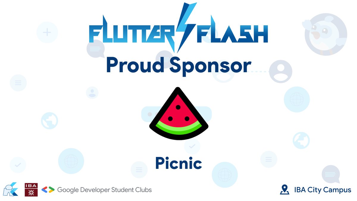 FlutterKarachi's tweet photo. We have an exciting announcement for you all🎉📣
Flutter Flash⚡️ is here to announce for Picnic as one of our sponsors!
See you there on 24th and 25th September 2022!
#FlutterFlashKarachi https://t.co/l4RVScCFsO