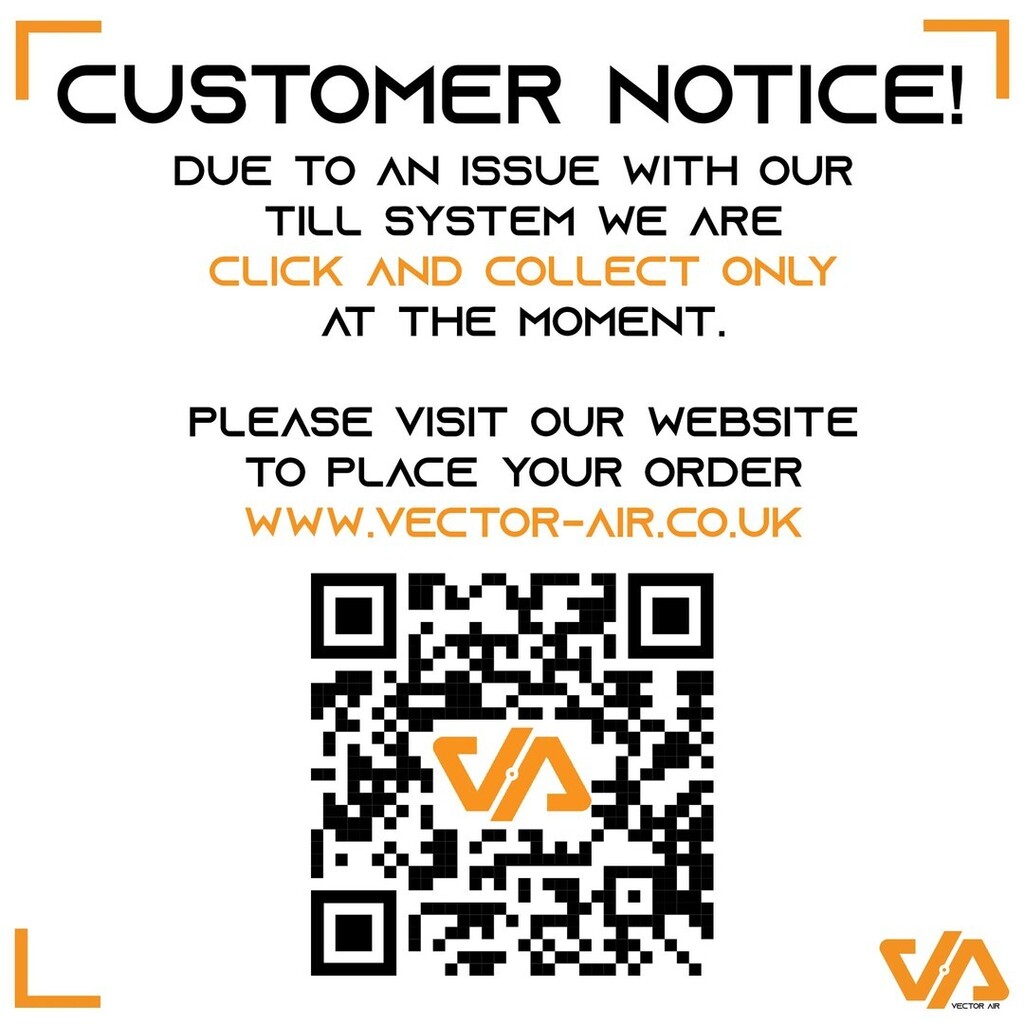 VectorAirUK's tweet photo. - Before visiting our shop - 

At present we are experiencing some issues with our till system, courtesy of an update from our POS provider. 

As such we are unable to process in-person orders quickly or efficiently so we highly recommend visiting the we… https://t.co/8Orn4Hng4y https://t.co/QLXasxO2lg