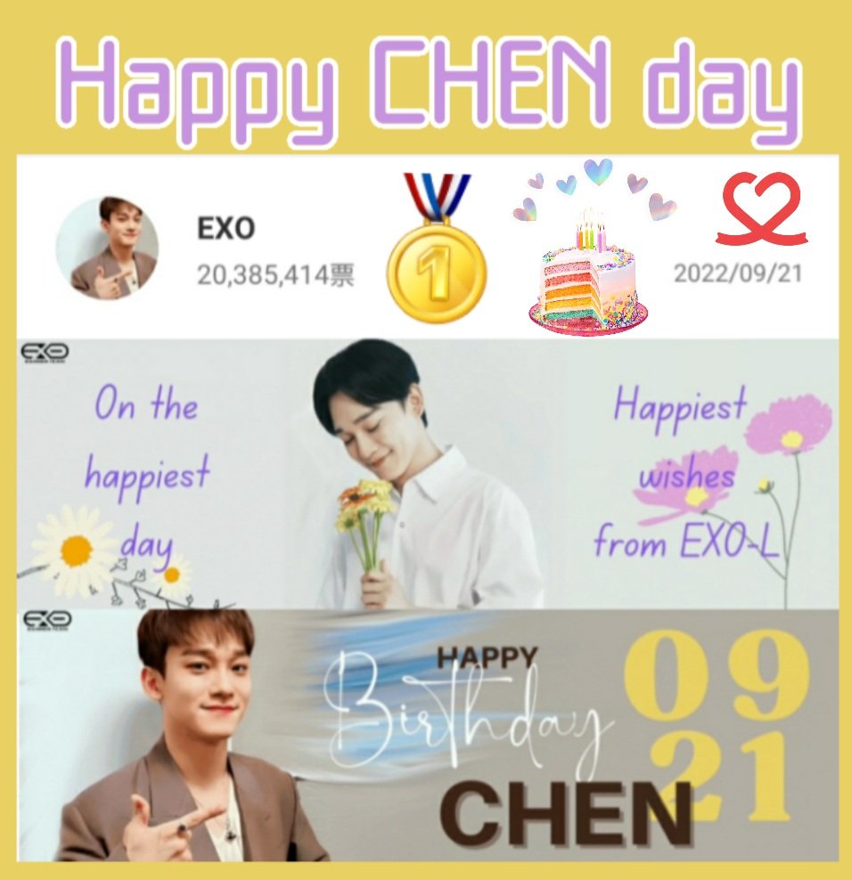 RAINBOWdropDO's tweet photo. ♥️💘🧡『CHEN🦖』💛💚💙💜
🎉ジョンデ~誕生日おめでとう🎂
昨日の #最愛ドル
グループ🥇1位🎉
EXOの中で一番最初に聴いたのが
CHENの歌声😆
大好きな歌を沢山歌ってね~😍
沢山の幸せをありがとう💕
#EXO #KimJongdae
#HappyJongdaeDay
#31stBloomingDae
#HappyChenDay
#첸_가을밤을_수놓은_별 https://t.co/Z9zD9s4zRk