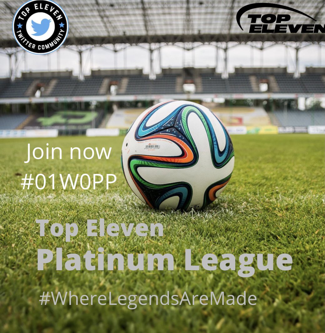 Top11Community's tweet photo. 1 space in Legends League
1 space in Platinum League
Gold League is full
Good luck to al managers in the @topeleven community
Going to be a great season ⚽️
#TELL
#TEPL
#TEGL
#BecomeTheLegend
@topelevenglobal https://t.co/K6SAemA2hL