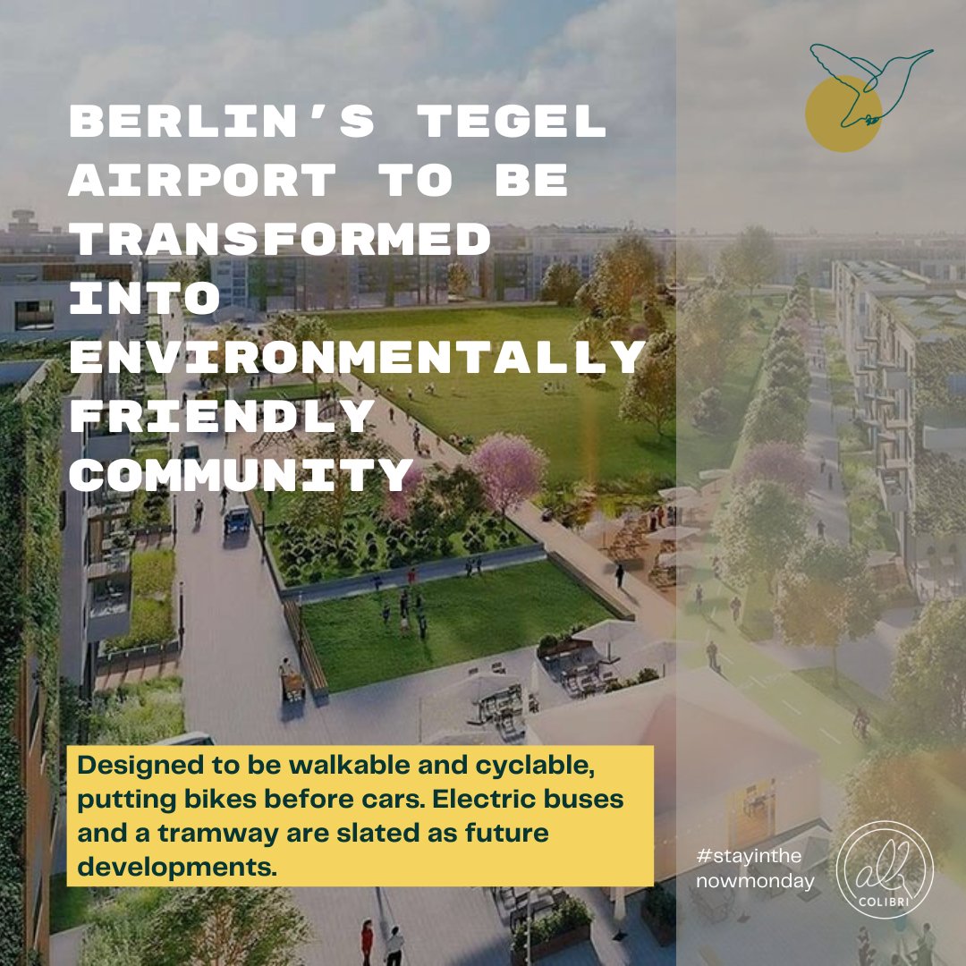 Berlin’s disused Tegel airport will soon become an environmentally-friendly residential community and research hub. 👇