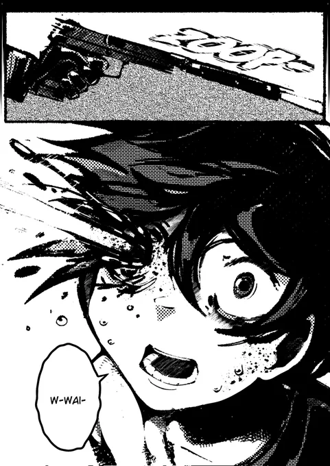 this was actually the first panel i actually did, its supposed to be 6 pages but i ended up with like 40 pages, its also why i ended up making the assassin left handed 