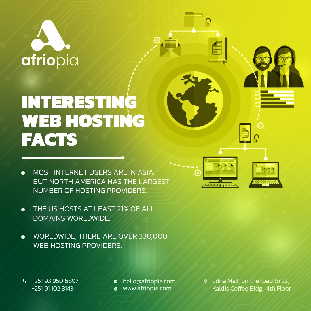 afriopia's tweet photo. Interesting web hosting facts

https://t.co/h90T1CRRsH

#afriopia #cybersecurity #tech #engineer #marketing #tecnology #future #startup #computerscience #artificialintelligence #it #developer #ethiopia #africa #networking #internet #automation #google #entrepreneur #techevent https://t.co/yA4hvx3pka