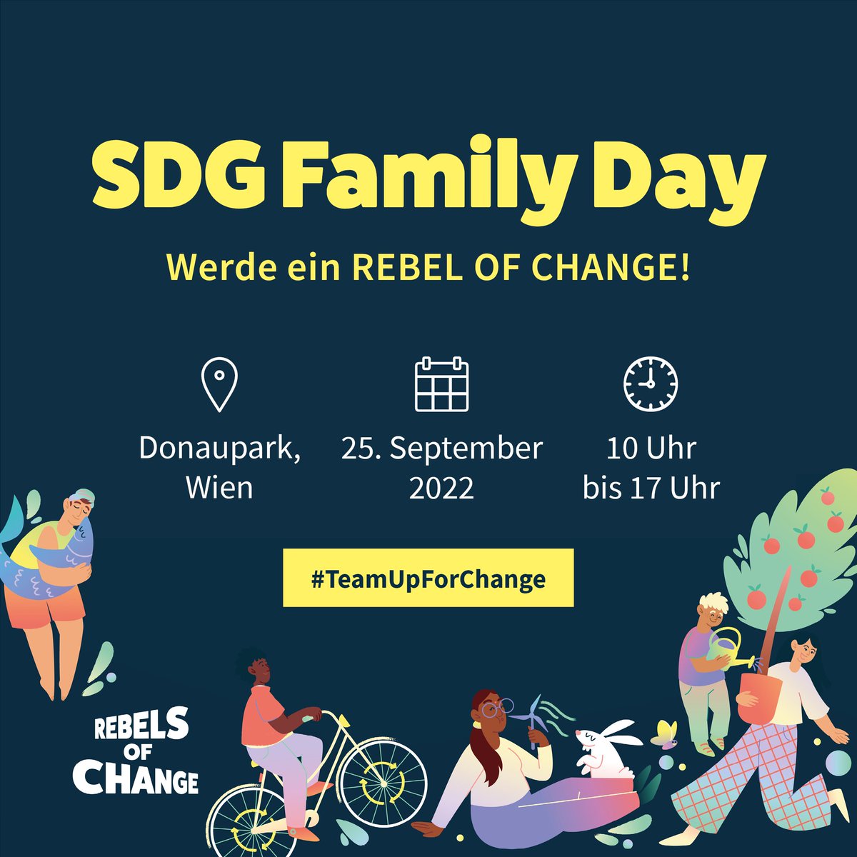 2whomitmayconfirm (SDG event Vienna, Austria with families - kids as main contributors) ...

REBELS OF CHANGE => SDG Family Day am Sep 25t, 2022, 10 am - 05 pm Uhr 
 
sustainlabel.org/sdgday

All the best …