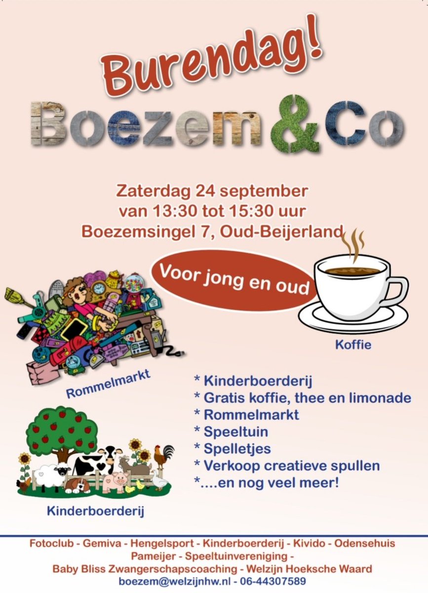 Wees welkom op burendag in Boezem &amp; Co: deze zaterdag van 13.30 tot 15.30 uur