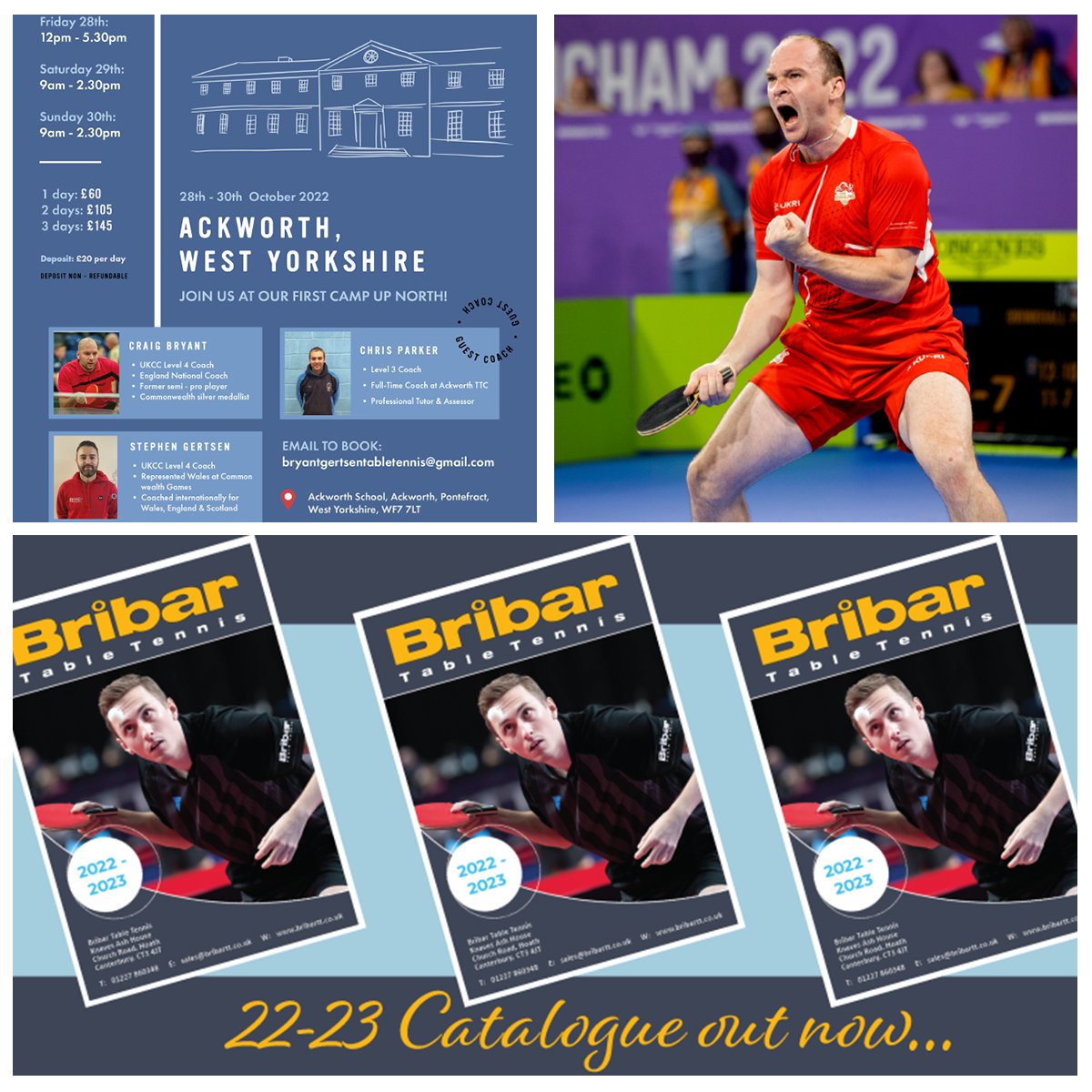 Newsletter Alert – September Edition!🏓 

mailchi.mp/bribartt/sept22 

Our latest newsletter features the New Bribar Catalogue, an Amazing Commonwealth Games Blog from <a href="/pdrinkhall/">Paul Drinkhall</a> + Bryant and Gertsen Training Camp heads north! 

#Tabletennis #Pingpong <a href="/topedgett/">Top Edge TT</a> <a href="/GertsenTT/">Stephen Gertsen</a>
