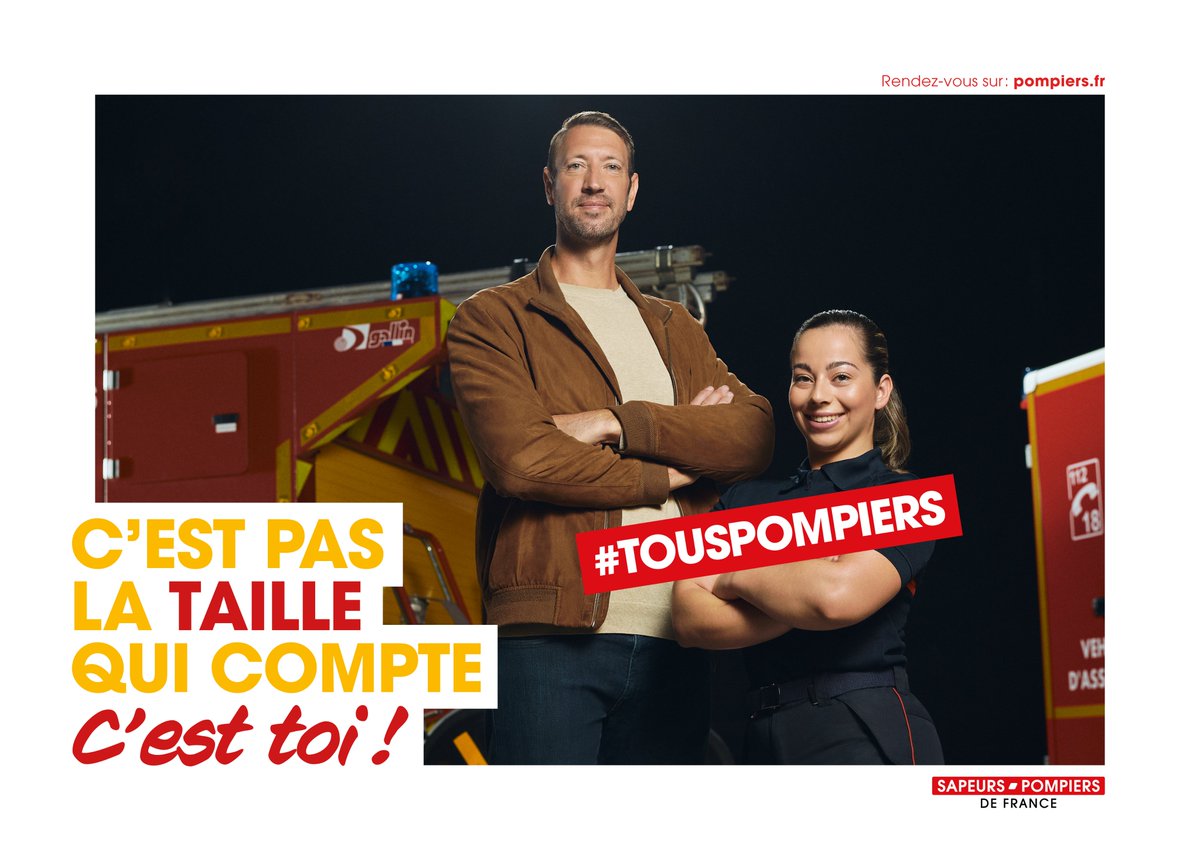 PompiersFR's tweet image. #TousPompiers | C’est pas la taille qui compte, c’est toi ! 
La campagne de communication sur le volontariat est lancée, avec le soutien de @MediaSchoolGr et @HavasMediaFR.

Les personnalités du sport et du divertissement se sont engagés à soutenir cette campagne.
@alainbernard