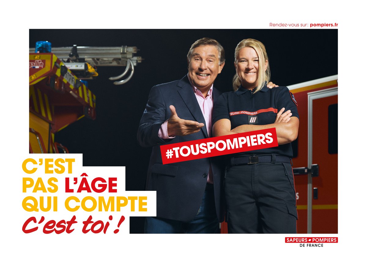 PompiersFR's tweet image. #TousPompiers | C’est pas la l’âge qui compte, c’est toi ! 
La campagne de communication sur le volontariat est lancée, avec le soutien de @MediaSchoolGr et @HavasMediaFR. 

Les personnalités du sport et du divertissement se sont engagés à soutenir cette campagne. 
@Foucault_JP