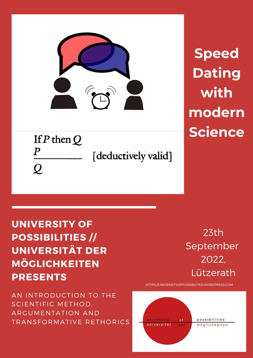 💥Third Workshop Announcement💥 Join us tomorrow for a workshop on SPEED DATING WITH MODERN SCIENCE, where we explore the scientific method, its argumenation structures and rhetorics to understand how knowledge is created and consolidated nowadays.