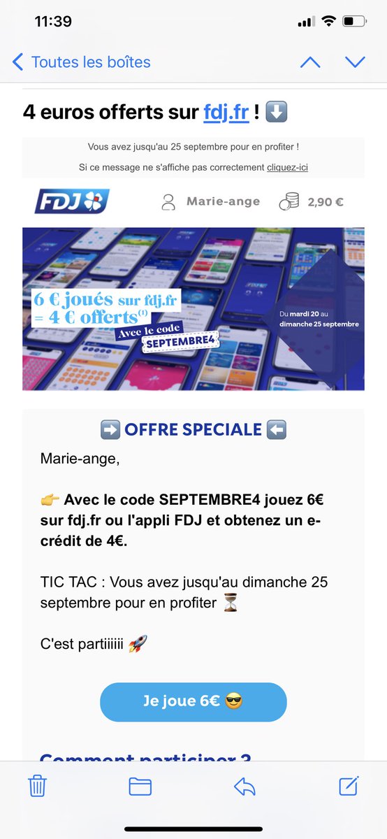 Fuchsiaaa's tweet photo. Voilà comment @FDJ incite à jouer en ligne 🤦🏾‍♀️. Le pire c’est de jouer et de ne même pas obtenir le crédit supplémentaire annoncé. Service client déplorable! Il y a eu un problème avec le code promo essayez de nouveau. Traduction : jouez de nouveau de l’argent. Expérience client 0 https://t.co/tk7qzQBDpo