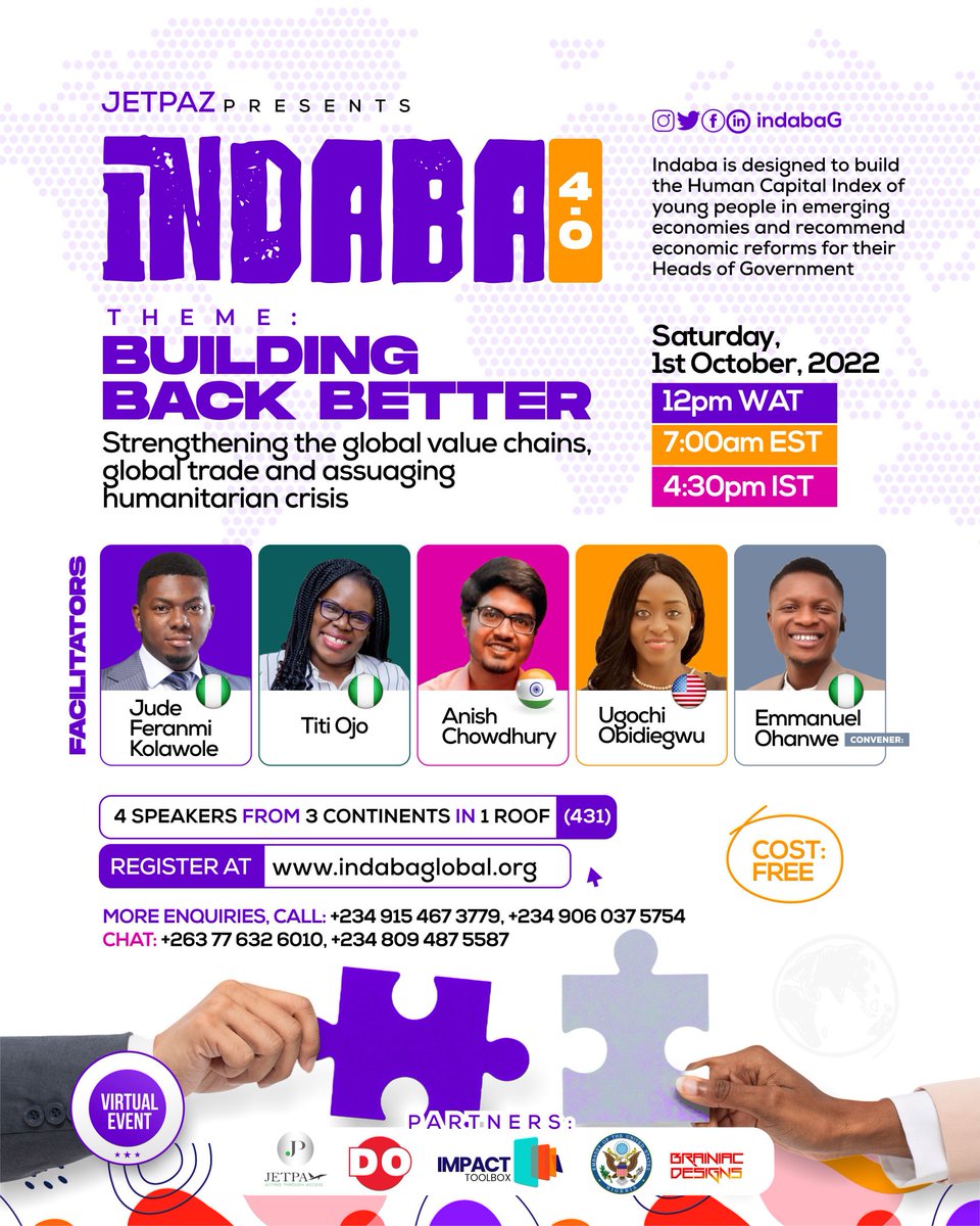 emmanuel_ohanwe's tweet photo. Over 12 nations will be joining Indaba this year. Reg is now open!
It's designed for young people that seek to penetrate the gates of nations with their skills and products.
Register; https://t.co/DkGTznyGJz
#indabaG #SDGs #indaba #au2063agenda
#mahdishehu #pastorchris #psquare https://t.co/IRq3aomecA