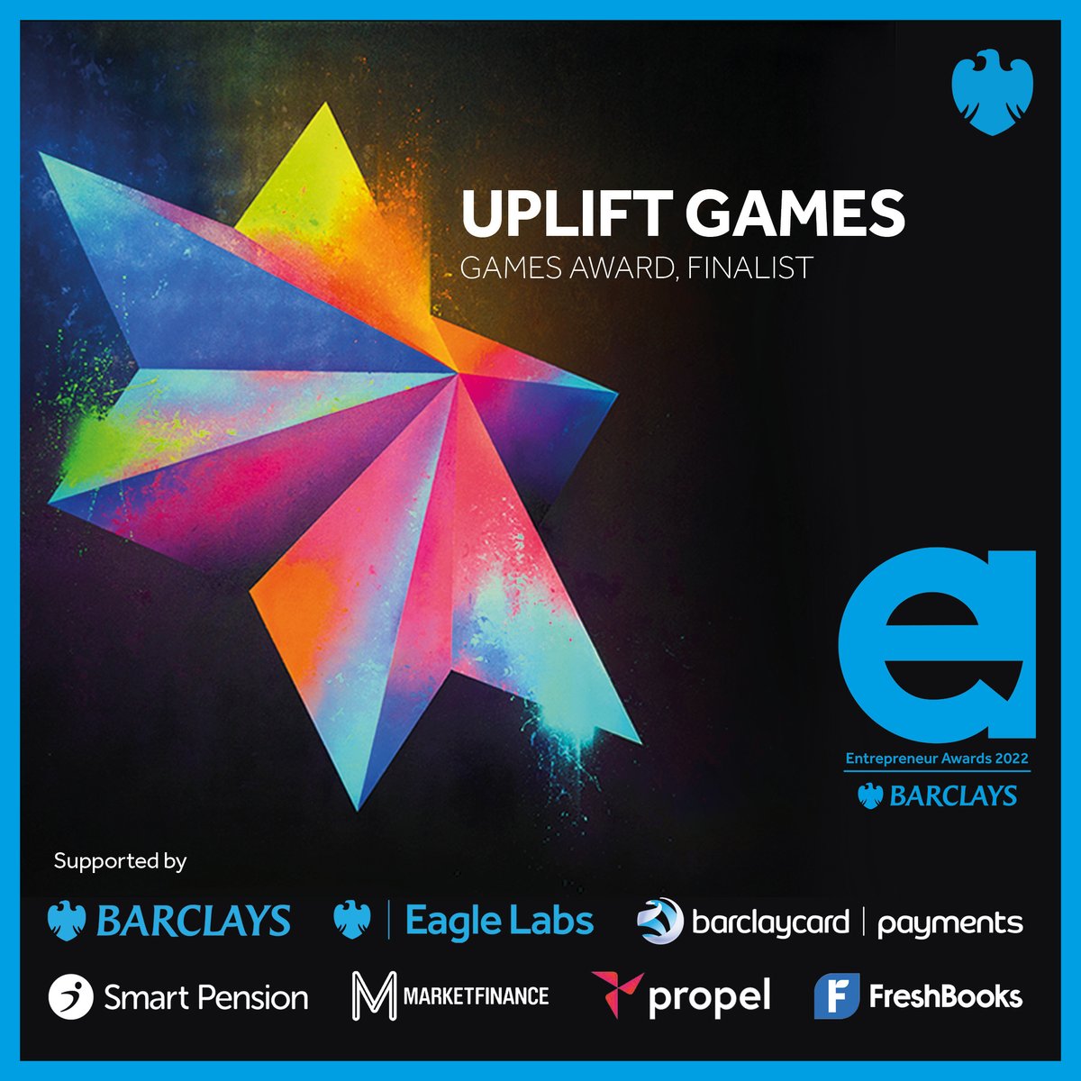 Just over 48 HOURS left to vote for us in the Barclays Entrepreneur Awards 2022! Please vote for Uplift Games to win the People's Choice Award: events.barclays.com/esurvey/index.… All it requires is an email and to select Uplift from the list Voting is open until 00:00 30 Sept Thanks!