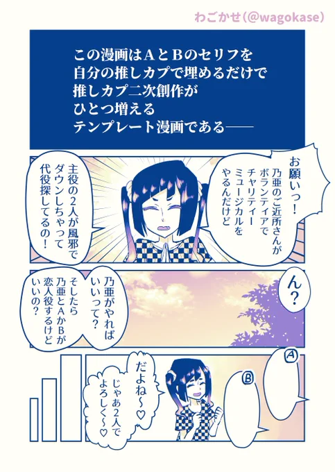 推しカプいちゃいちゃテンプレート漫画(1/2)
#漫画が読めるハッシュタグ #創作テンプレート 